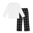 thumbnail image 6 of WRKEKC Girls Summer Outfits Plaid Long Sleeve Pants Two Piece Set Casual Daily Soft Cotton Comfortable 3-12 Years, 6 of 6