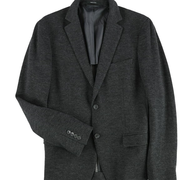 bar III Mens Knit Two Button Blazer Jacket, Grey, 42 Regular