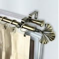 thumbnail image 2 of 13/16" Dia Adjustable 66-120 inch Double Curtain Rod with Ireland Finials - Antique Brass,(4772-664), 2 of 3