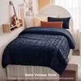 thumbnail image 2 of U by Bedsure Twin/Twin XL Tufted Boho Comforter Set, 2 Pieces Farmhouse Shabby Chic Embroidery Bed Set, Soft Jacquard Navy Comforter for All Seasons, 2 of 9