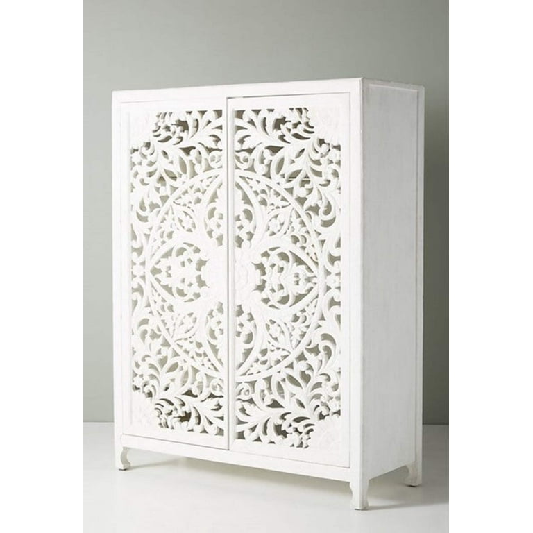 Lombok Hand Carved wooden Armoire Hand Carved Wooden Wardrobe