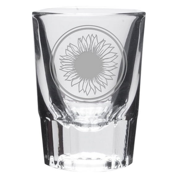 Sunflower Deep Etched Shot Glass