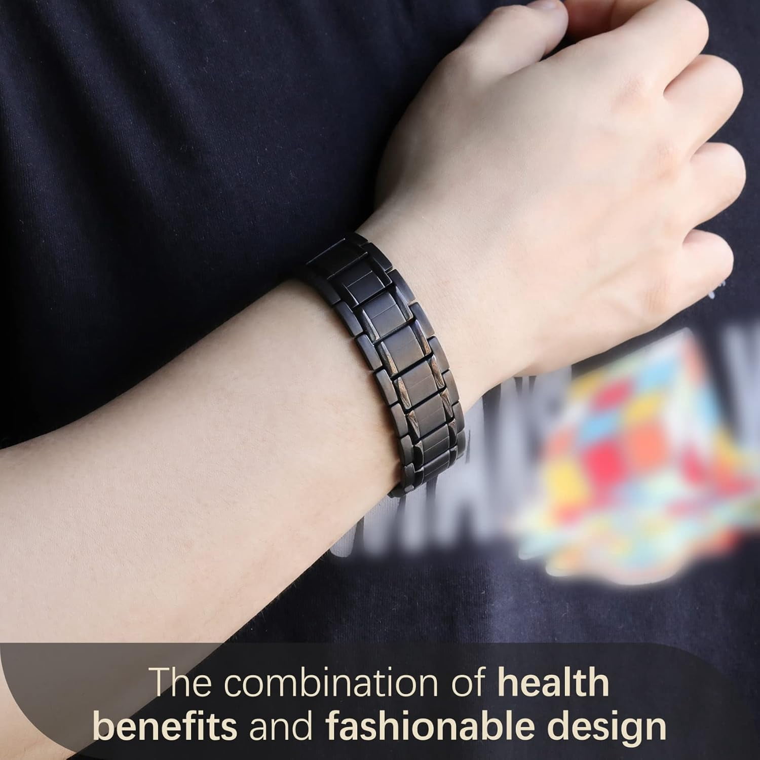 Magnetic Bracelets for Men, Stainless Steel Bracelets with 3X Magnets，8.6inches（22cm）