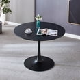 thumbnail image 6 of Holaki 42.1" Round Dining Table with MDF Top & Metal Tulip Pedestal Frame for Kitchen, Living Room, Bedroom, Black, 6 of 10