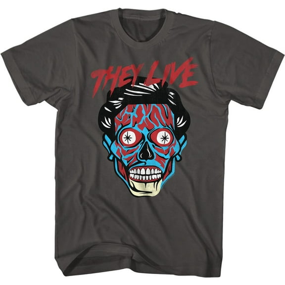 They Live Alien Head Smoke Adult T-Shirt 2Xl