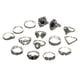 thumbnail image 1 of Arriba Set Vintage Anillos Mujeres Azul Bohemio Anillos de Plata 15pcs/Set Stack Rings, 1 of 7