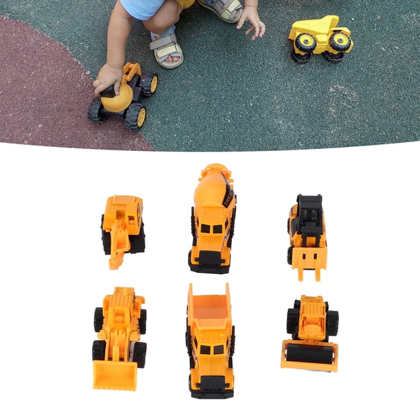 Juguete de Vehículo de Ingeniería Excavadora, 6 Unids/Set Escala 1:64 Aleación y PlásStico Ingeniería Coche Camión Juguete Mini Vehiculo Modelo Regalo para Niño