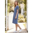 thumbnail image 3 of Woman Within Plus Size Perfect Ruched-Sleeve Knee-Length Short-Sleeve Tee Dress, 3 of 3
