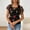 Black Flower, variant on Women's Elegant Fake Two Knitted Short Sleeve Blouse – Casual Summer Mesh Overlay Top Streetwear & Everyday Wear White Flower,L