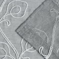 thumbnail image 5 of Dainty Home Stella 3D Floral Chenille Embroidered Solid Sheer 76" x 84" Window Curtain Panel Pair in Grey, 5 of 8