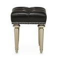 thumbnail image 4 of Hollywood Swank Tufted Leather Vanity Bench - Black, 4 of 7