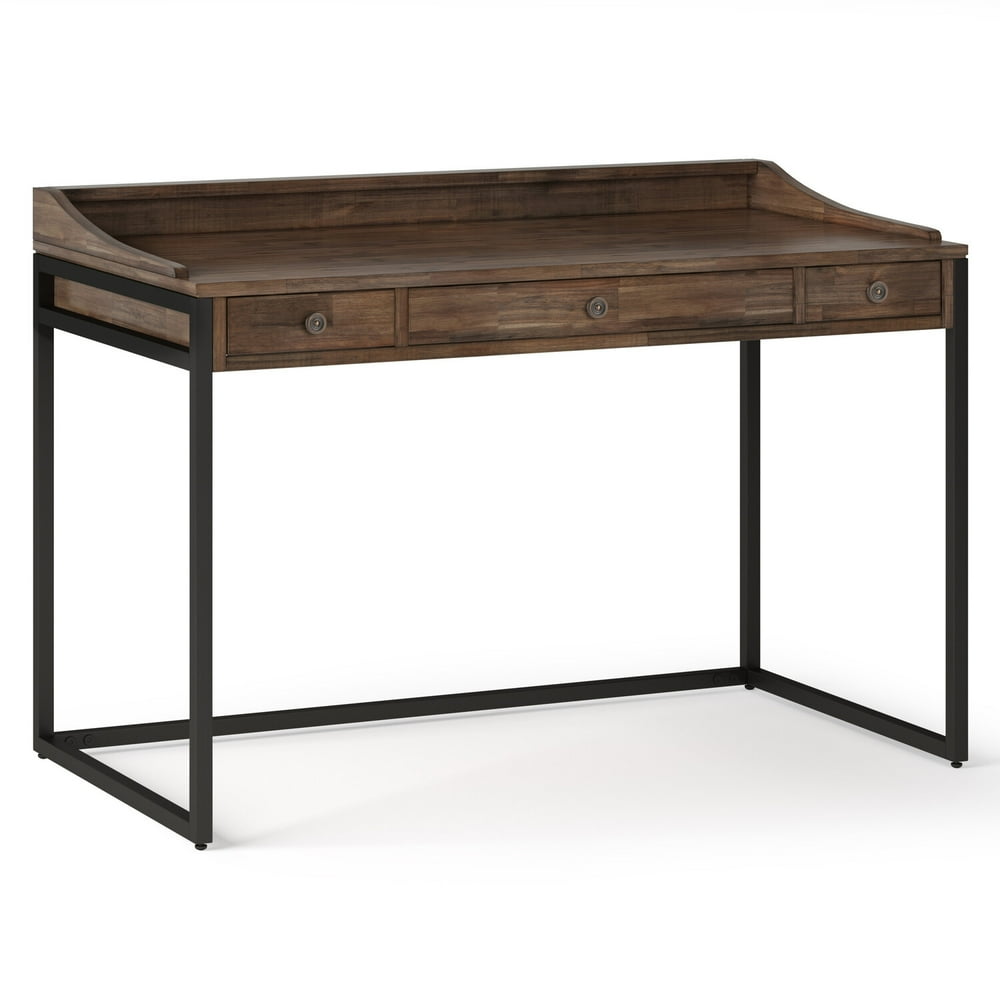 Simpli Home Ralston Solid Acacia Wood Modern Industrial 48" Wide Small Desk In Rustic Natural