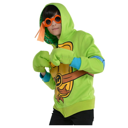 Amscan Teenage Mutant Ninja Turtles Leonardo Zip-Up Halloween Hoodie for Kids, Large/Extra Large
