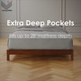 thumbnail image 3 of 28" EXTRA DEEP POCKETS - 700-Thread Count 100% Egyptian Cotton Queen XL Sheet Set, 4PC (1 Flat, 1 Fitted, 2 Pillowcases) Long Staple Cotton, 700-TC Pure Cotton - Queen XL, Light Grey, 3 of 7