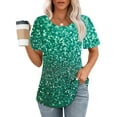 thumbnail image 3 of STETMN Women's Short Sleeve Tops Trendy Print T-shirt Loose Spring Summer Crewneck T-shirts, 3 of 6