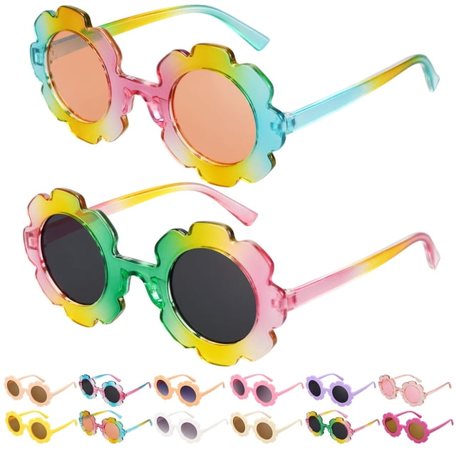 Set de gafas de sol Mdvora Flower para niños (2 unidades), 12 opciones de color