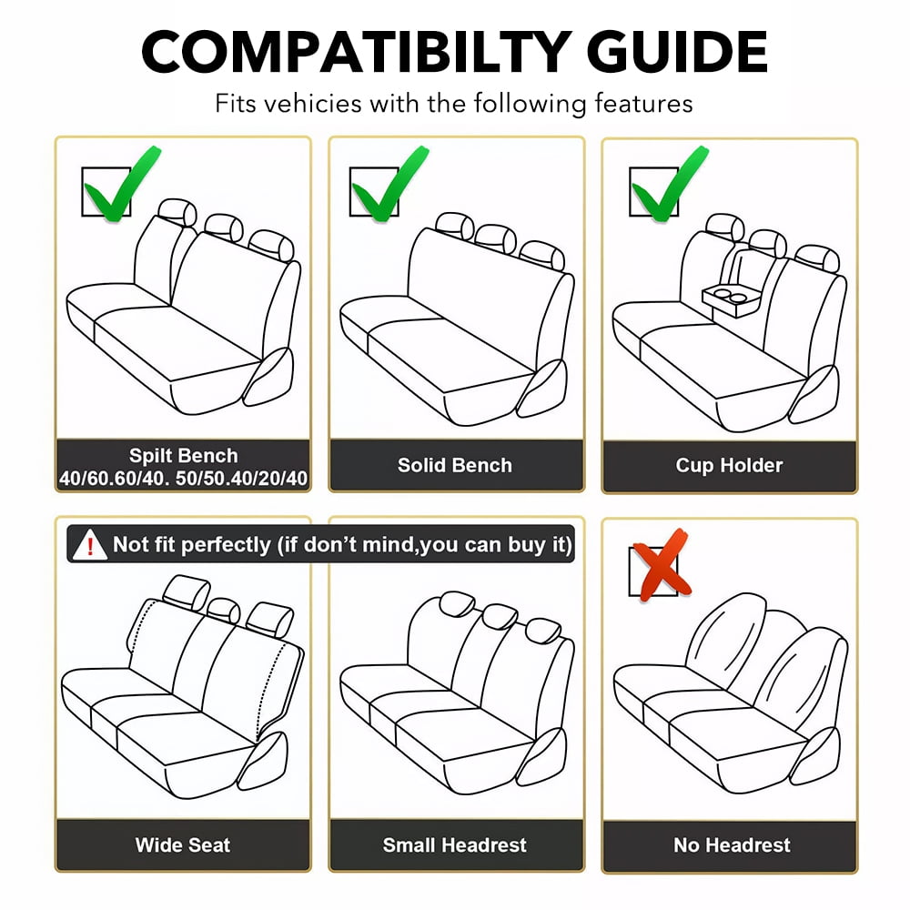 PEPWELL 5Pack Nappa Leather Full Set Car Seat Covers, Universal Fit for Cars/SUV/Sedans, Waterproof Breathable 3D Luxury Design with Airbag Compatibility