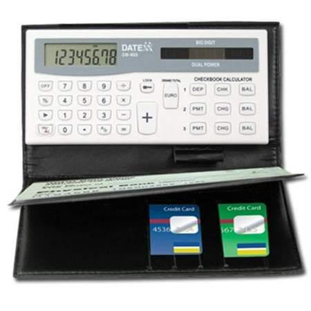 Datexx 3-Memory Checkbook Calculator Tracks Banking or Credit (Best Credit Card Calculator)