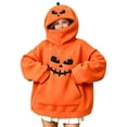 thumbnail image 2 of Sentuca Girls and Boys Hoodies Halloween Innovation Pumpkin Long Sleeve Sweatshirts Solid Color with Pockets Warm Tween Clothes Size 13Y, 2 of 8
