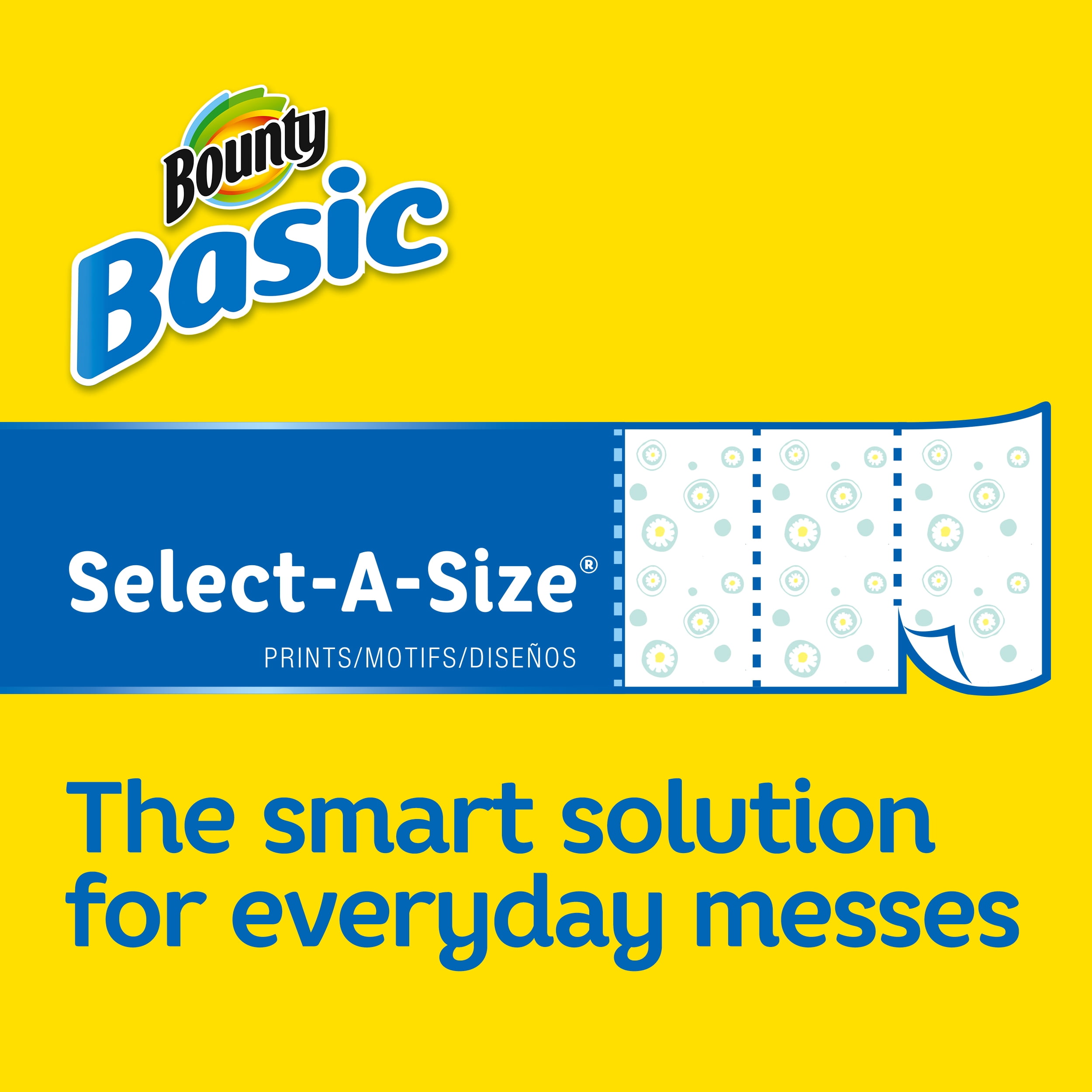 Bounty Basic Select-A-Size Paper Towels, Winter Print, 6 Big Rolls = 8 Regular Rolls