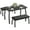 Black, variant on Dining Table Set for 4-6 3 PCS Kitchen Table Set with 2 Upholstered Benches for Apartment Saving Space