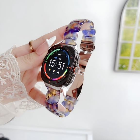DESIGNICE 2026 New Resin Replacement Bands Straps Wristbands Stylish Bracelet for Sports,Casual,Office,Travel 47Mm Smartwatches, Blue Ocean