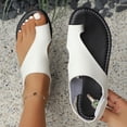 thumbnail image 2 of Women's Toe Loop Flat Sandals, Wide Width Casual Slip-On Summer Sandals for Women, Non-Slip Soft Sole Walking Shoes, Comfortable Beach Flip Flops, 2 of 10