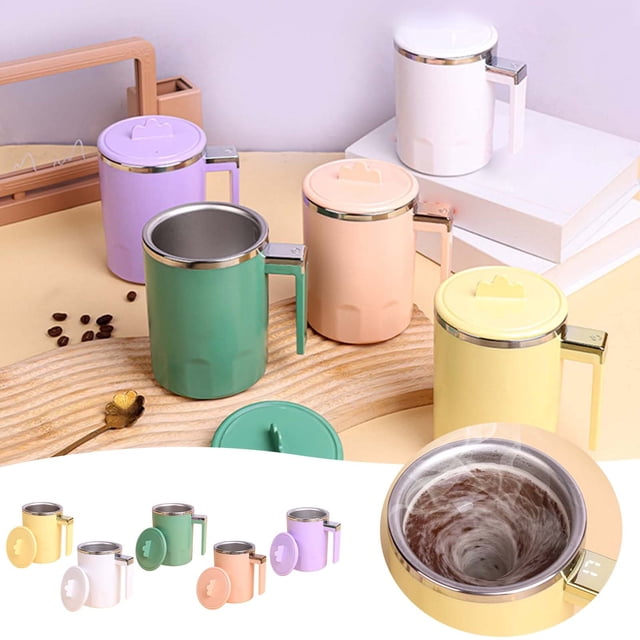 asddcavvf Rechargeable Automatic Stirring Cup Coffee Mug Lazy Person's Portable MultiFunctional Rotating Stirrer Large Mugs 15oz