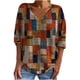 thumbnail image 2 of Puntoco moda mujer Casual camiseta Vintage étnico estampado 3/4 manga pulóver blusa tops Puntoco Puntoco-6339, 2 of 8