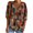 Brown, variant on LEAVINGSUO Womens Round Neck T Shirts,Fashion Women Casual T-Shirt Vintage Ethnic Print 3/4 Sleeve Pullover Blouse Tops Gray S