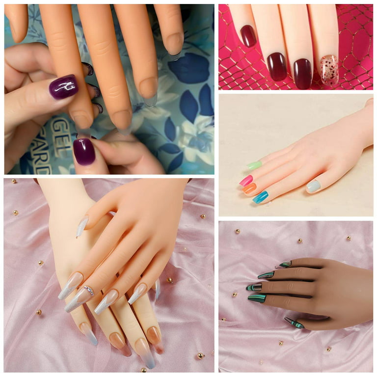 mannequin hand with perfect manicure and pink nail polish. Stock Photo