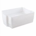 thumbnail image 2 of Xowine 6-Pack Stacking Plastic Paper Basket Trays, Stackable Paper Baskets for Classroom, White, 2 of 4