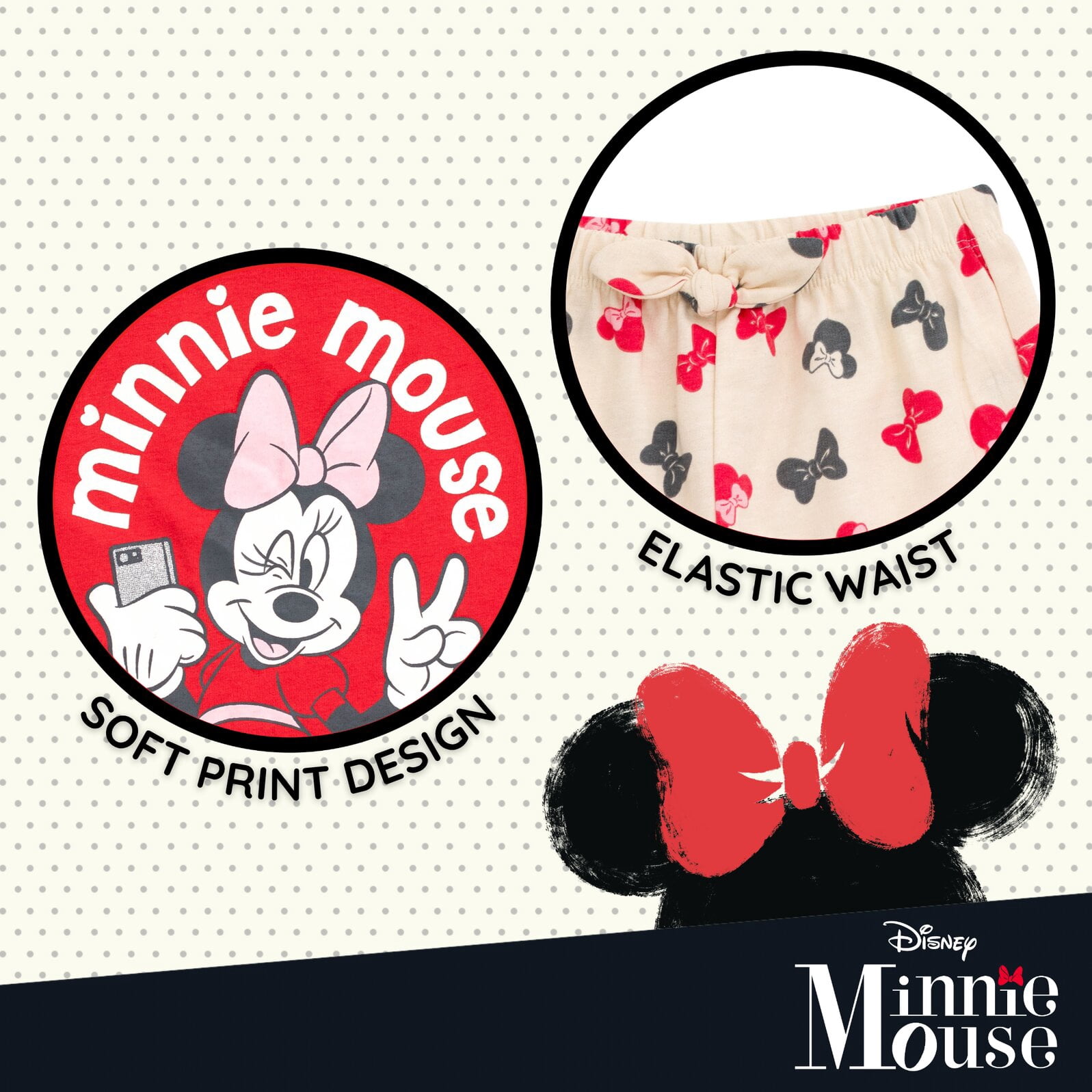 Disney Minnie Mouse Big Girls' 2-Piece T-Shirt and Shorts Set Minnie Dark Pink