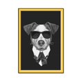 thumbnail image 2 of Gafas oscuras traje perro dibujo al óleo pintura al óleo negra imagen Animal casa pared arte cartel lienzo foto pared pintura tholdsy JJ13190-19, 2 of 6