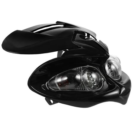 GOOHOCHY LED Motorcycle Headlight for Motorcycles with Sturdy Plastic Black Design and Wide Angle Lighting