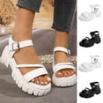 thumbnail image 2 of Qingpeng Womens Casual Summer Platform Sandals Textured Lug Outsole Adjustable Buckle Shoes for Comfortable Resort Wear, 2 of 9