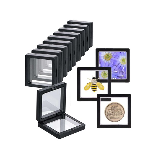 10 PCS Black Base,Jewelry Display Round Base For Display 3D Floating Frame Display Holder Stand(Without Frame Display Holder ), Gift For Valentine's D