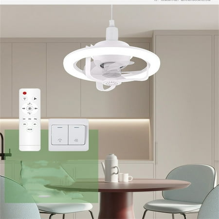 

Rotating Rc Ceiling Fan Lamp Socket Fan Light With Remote Light Socket Fan Screw In Ceiling Fan In Light Socket 360 Oscillating Fan Dimmable Timer Handheld Fan Battery Operated