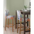 thumbnail image 2 of Orange Navy Blue Coral Bar Stool Covers Set of 6, Summer Beach Coastal Ocean Wooden Stretch Washable Bar Chair Covers with Backs, Removable Pub Counter Height Chair Cover for Kitchen Dining Room Cafe, 2 of 7