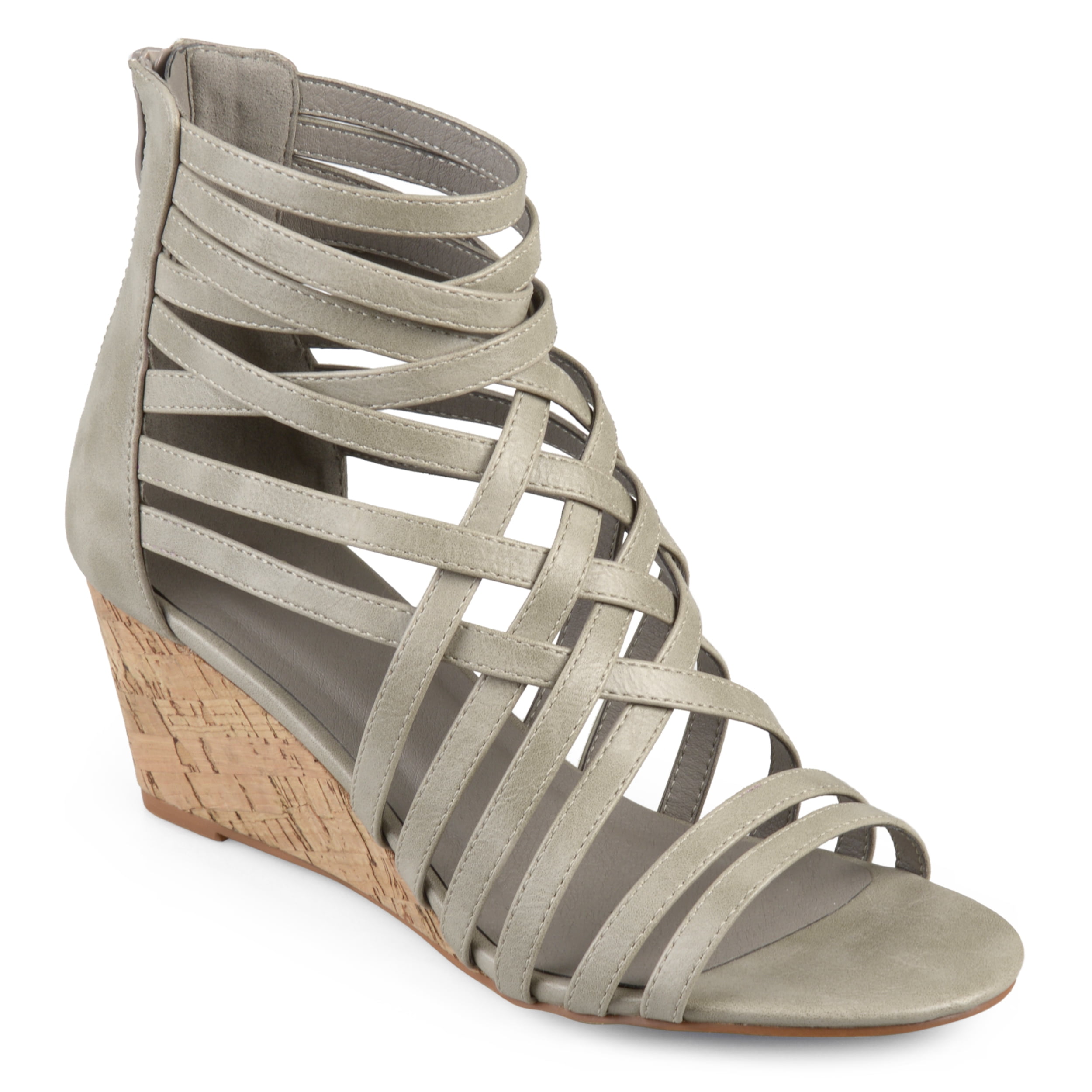 Womens Faux Leather Strappy Wedges - Walmart.com