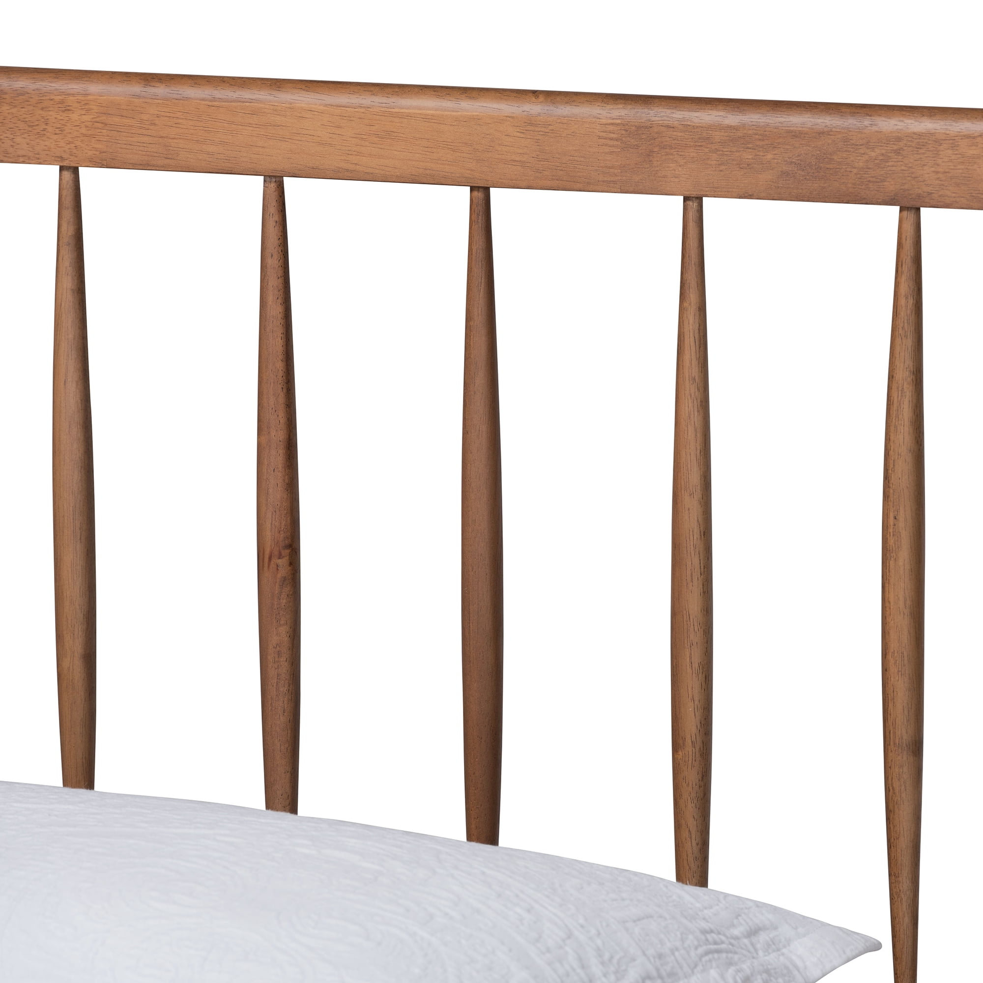 Baxton Studio Toru Mid-Century Wood Platform Bed, Twin, Ash Walnut