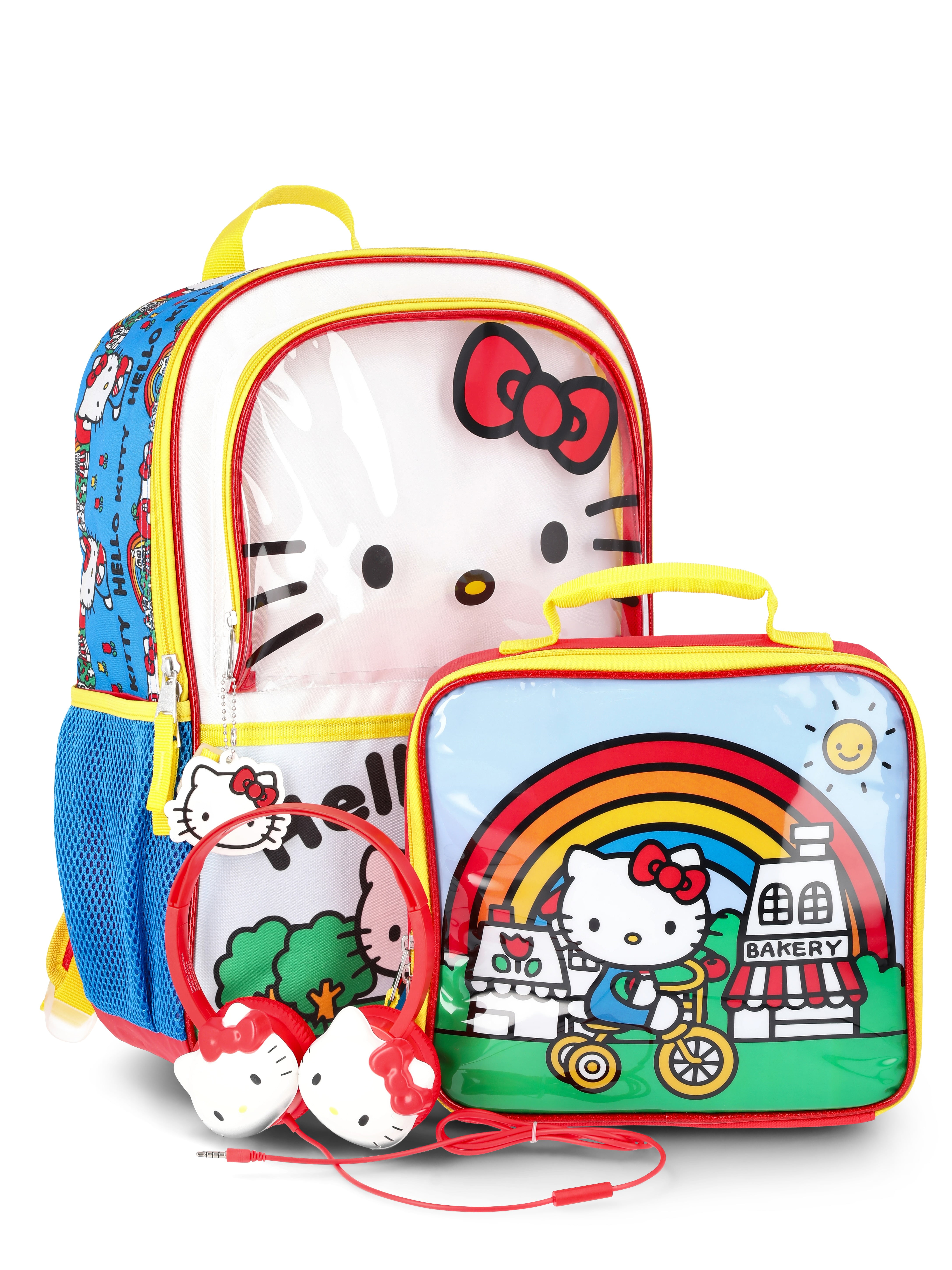 Sanrio Hello Kitty Neon Rainbows Sequin Travel Backpack 5 Piece