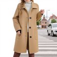 thumbnail image 2 of Favoffer Girls Waterproof Trench Coat Breasted Lapel Overcoat Outerwear Single-Button Long Casual Classic Peacoat with Pockets Toddler 4-15Y, 2 of 6
