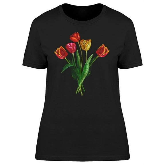 Red And Yellow Tulips T-Shirt Women -Image by Shutterstock, Female XX-Large