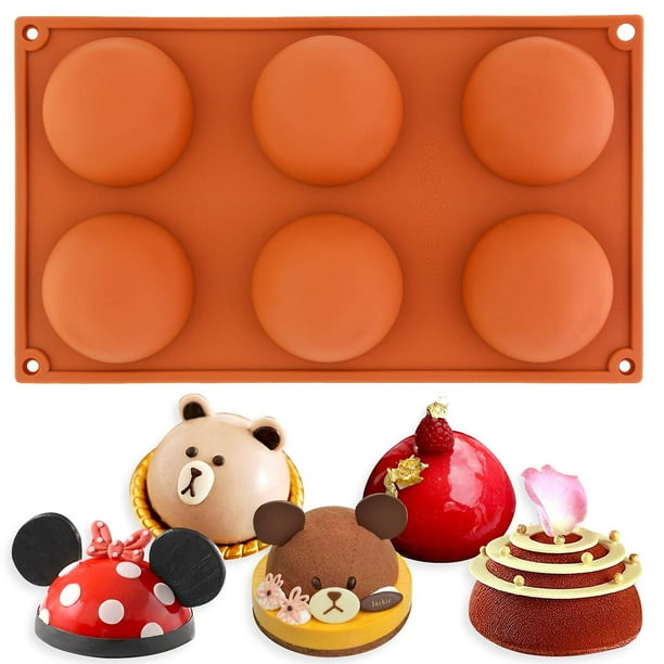 2pcs 6 Cavities Large Half Sphere Hemisphere Dome Chocolate Silicone