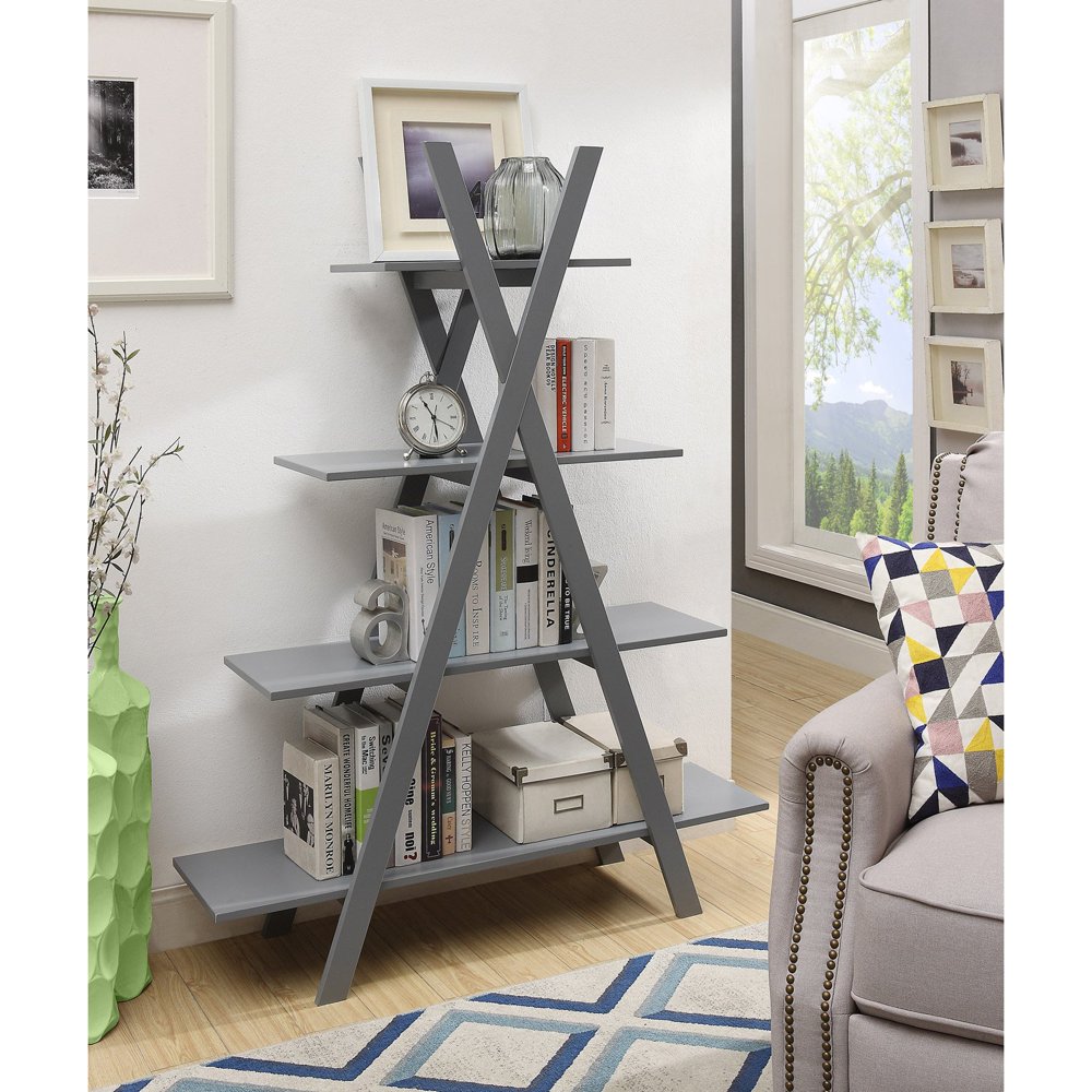 Convenience Concepts Oxford "A" Frame Bookshelf, Gray