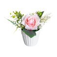 thumbnail image 1 of Ramo de rosas artificiales Flores artificiales Adorno en maceta Centro de mesa Seda, 1 of 9