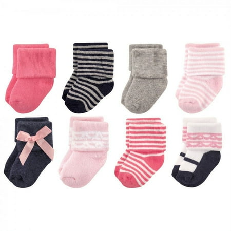 UPC: 0660168280692 | Luvable Friends Baby Girl Newborn and Baby Terry Socks Pink Scroll 0-6 Months