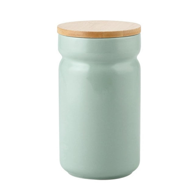 jifeng Boîte à Café Pot à Biscuits Boîte de Rangement pour Thé, Boîte de Cuisine en Porcelaine, Rangement Alimentaire Vert 1100ml