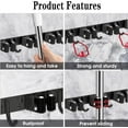 Broom Holder Wall Mount, 5-Slot Heavy-Duty Organizer With 6 Hooks For Mops & Tools – Perfect For Garage, Laundry Room, Or Shed